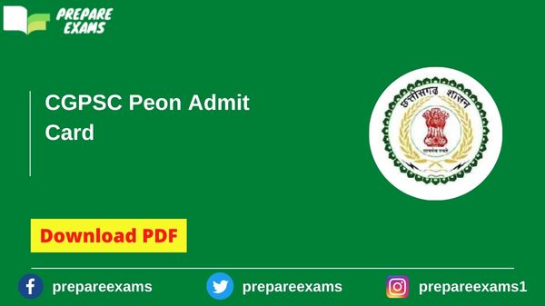 CGPSC Peon Admit Card - PrepareExams