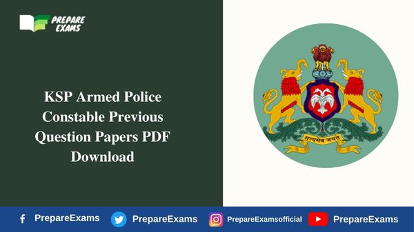 KSP Armed Police Constable Previous Question Papers PDF Download