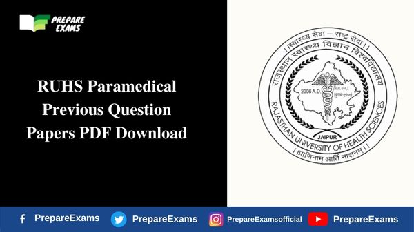 RUHS Paramedical Previous Question Papers PDF Download