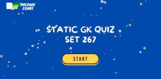 Static GK Quiz Set 267 - PrepareExams