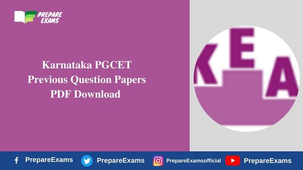 Karnataka PGCET Previous Question Papers PDF Download