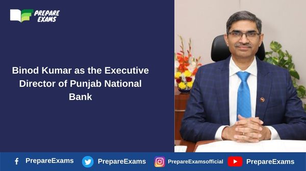 Binod Kumar as the Executive Director of Punjab National Bank