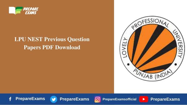 LPU NEST Previous Question Papers PDF Download