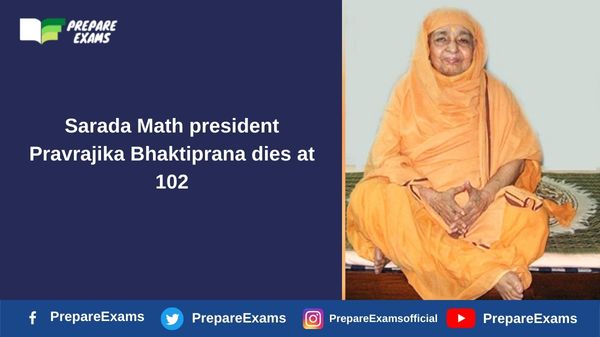 Sarada Math president Pravrajika Bhaktiprana dies at 102