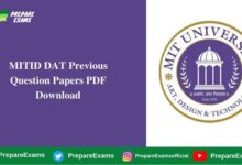 MITID DAT Previous Question Papers PDF Download