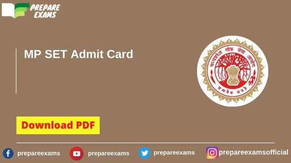 MP SET Admit Card - PrepareExams