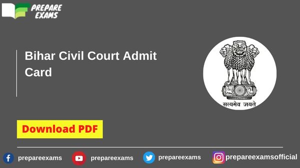 Bihar Civil Court Admit Card - PrepareExams