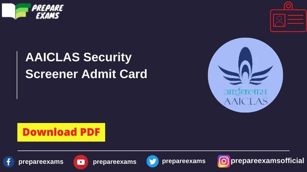 AAICLAS Security Screener Admit Card - PrepareExams