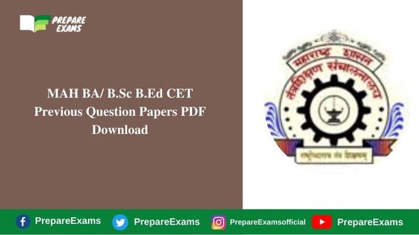 MAH BA/ B.Sc B.Ed CET Previous Question Papers PDF Download