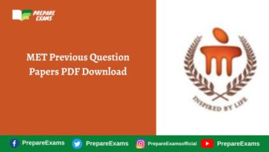 MET Previous Question Papers PDF Download