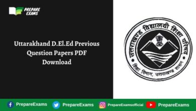 Uttarakhand D.El.Ed Previous Question Papers PDF Download