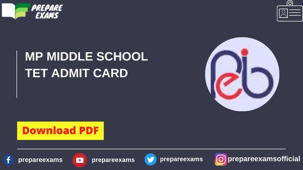 MP MIDDLE SCHOOL TET ADMIT CARD - PrepareExams