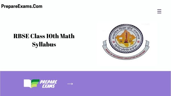RBSE Class 10th Math Syllabus