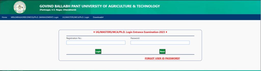 GBPUAT Admit Card Download