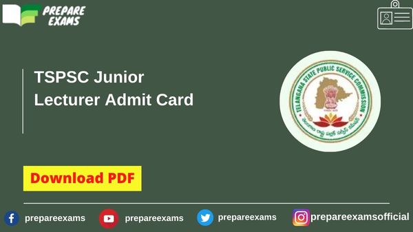 TSPSC Junior Lecturer Admit Card 2023