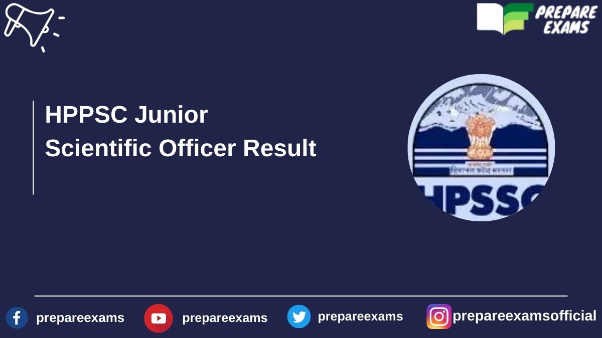 HPPSC Junior Scientific Officer Result