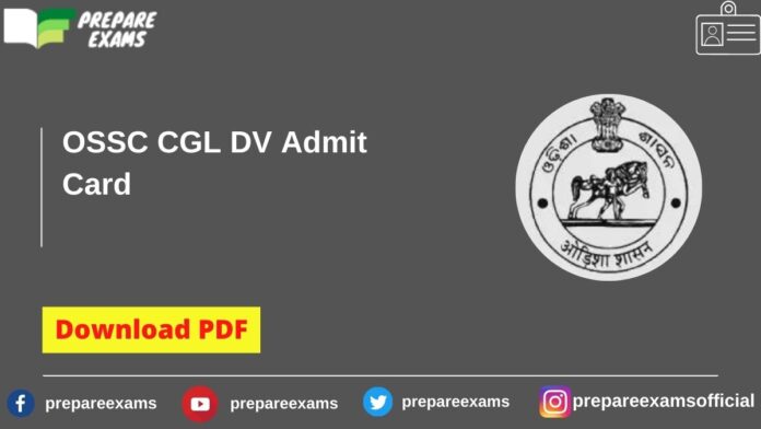 OSSC CGL DV Admit Card