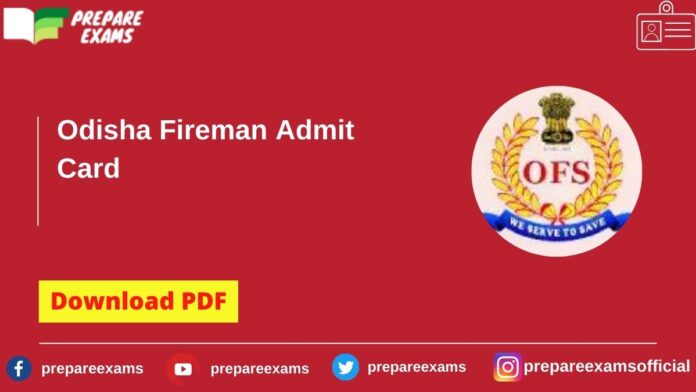 Odisha Fireman Admit Card