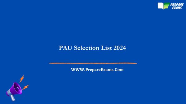 PAU Selection List 2024