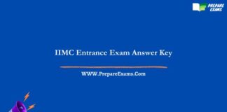IIMC Entrance Exam Answer Key