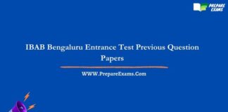 IBAB Bengaluru Entrance Test Previous Question Papers